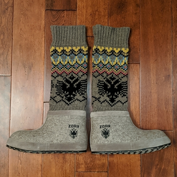 ZDAR Masha Eco Ethnic Lambswool Sweater Boots - Picture 2 of 6